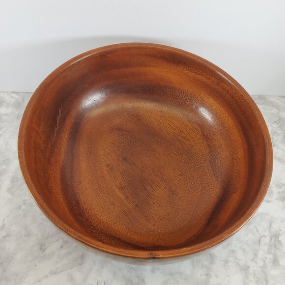 Turned 11" x 4 3/4" Wooden Serving Bowl - Rustic Home Decor - Picture 3 of 9